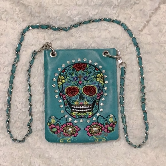 P & G Handbags - 👜💀🌸 Sugar Skull CrossBody Passport Bag
